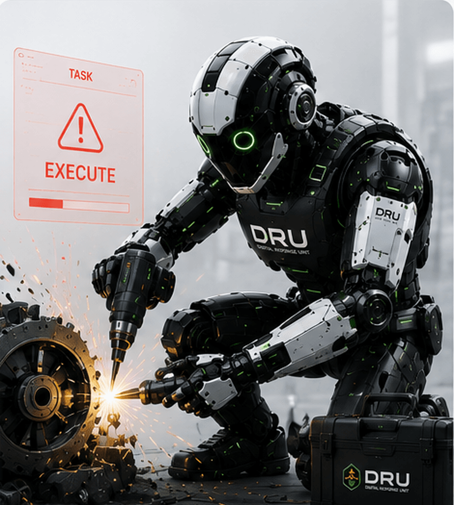 DRU rescue intervention robot fixing an urgent operational issue